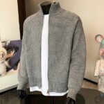 Luxury Style Knit Sweater American Inspired Stand Collar Cardigan Coat